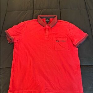 Armani Exchange Red Polo Shirt Classic Design